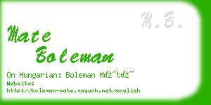 mate boleman business card